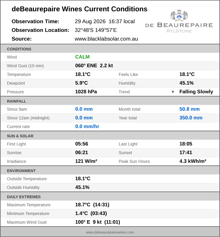 Current conditions summary